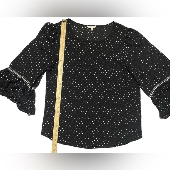 Max Studio London Womens Printed Tunic Blouse Blacl and White Polka Dots Large - Picture 13 of 16